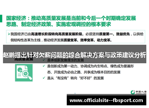 赵鹏提出针对欠薪问题的综合解决方案与政策建议分析 赵鹏提出针对欠薪问题的综合解决方案与政策建议分析